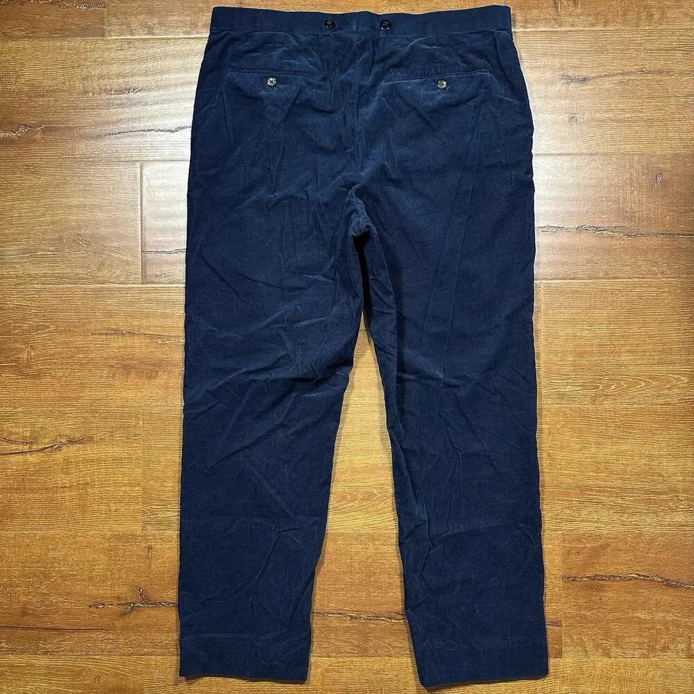 J Crew Kenmare Corduroy Pants Mens 36x30 Blue Trousers Duca Visconti Old Money